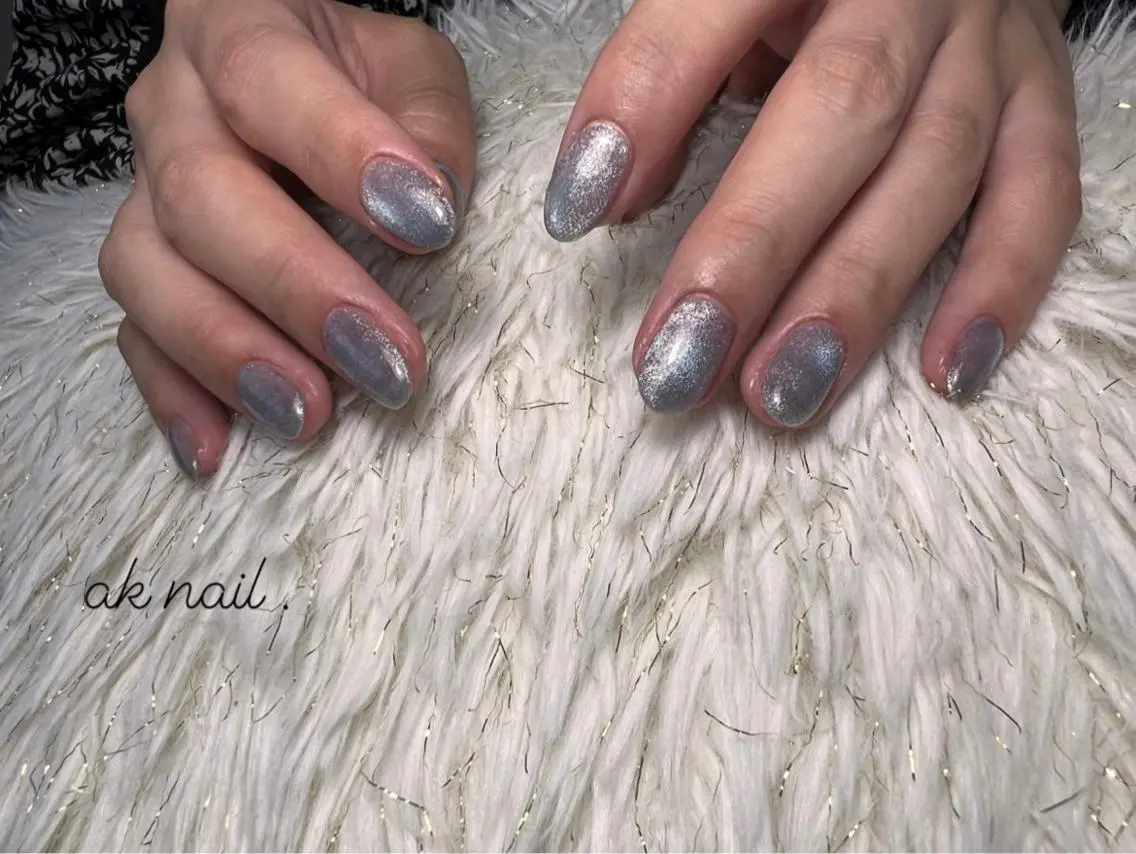ショート ネイル マグネットネイル ハンドネイル ak nail .のネイルデザイン
