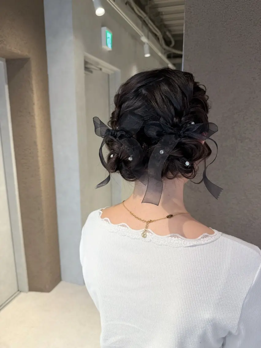 ロング ヘアアレンジ お団子ヘア ヘアセット ヘアアレンジ/ カラー/hazukiのその他イメージ