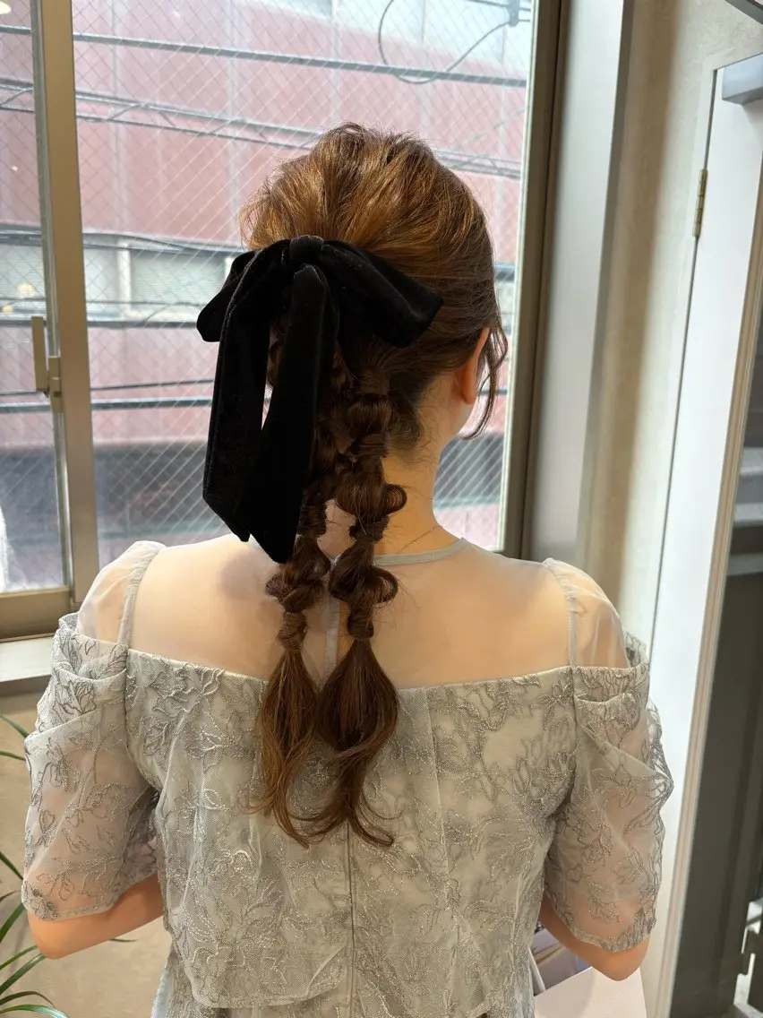 ヘアアレンジ 結婚式・ブライダル クラッチムク　宮本 志乃　縮毛矯正のヘアスタイル