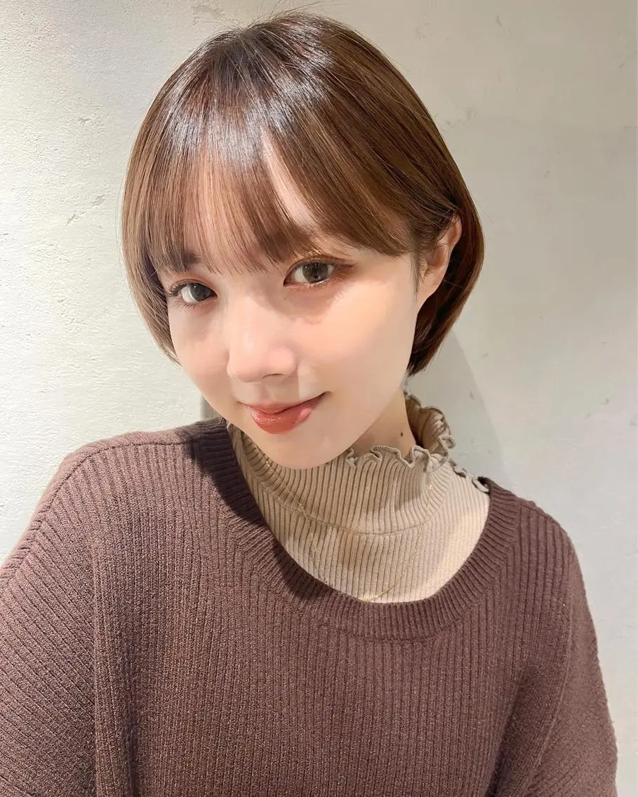 ⭕️ラクに可愛く✨【前髪+顔周り縮毛矯正】+【似合わせカット】+【スチーム付💭1STEPトリ-トメント】の写真