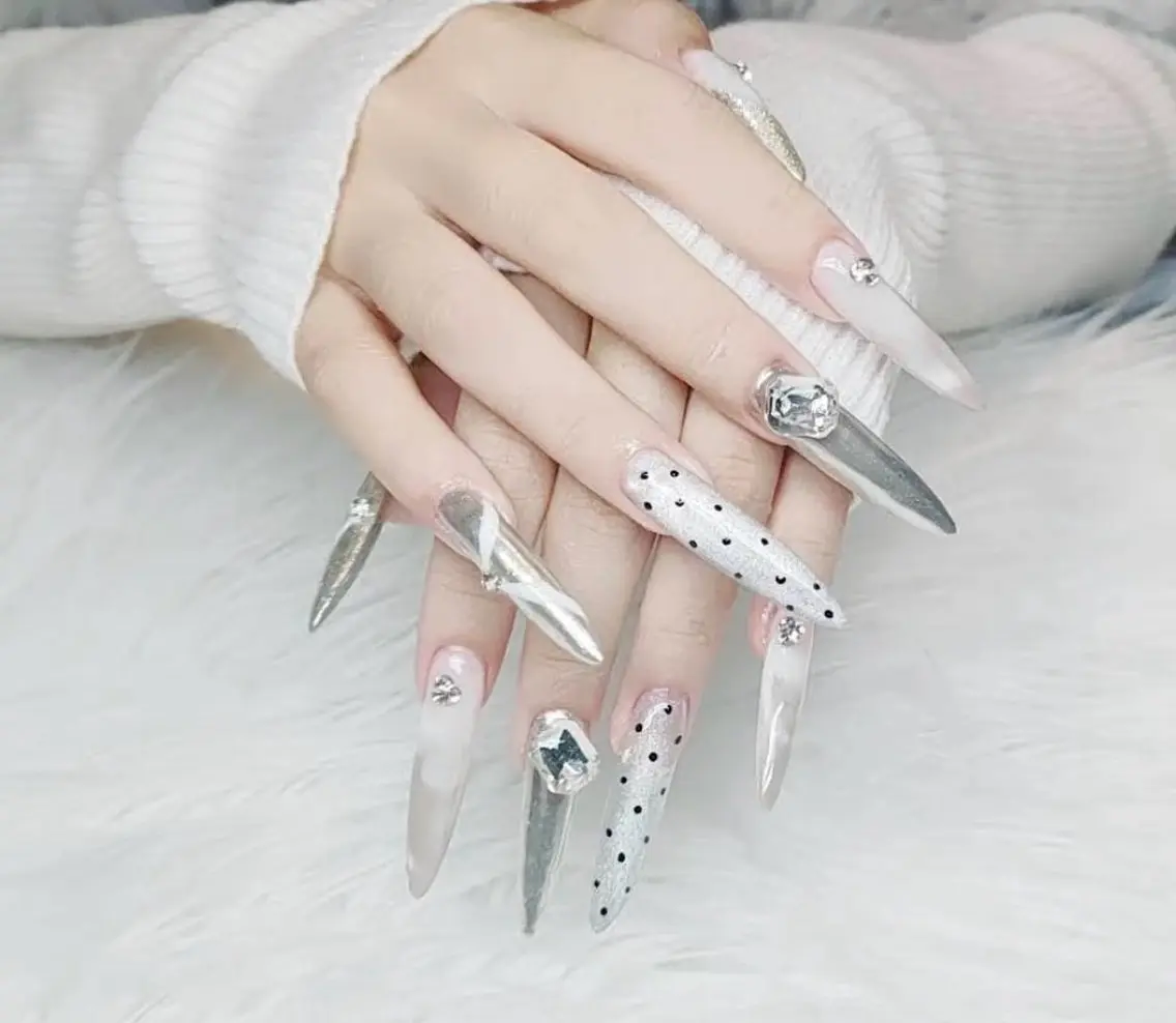 ネイル アートネイル ドット マグネットネイル ストーンネイル ハンドネイル ╹◡╹MimoEye lash🌻Nailのマツエク・マツパデザイン