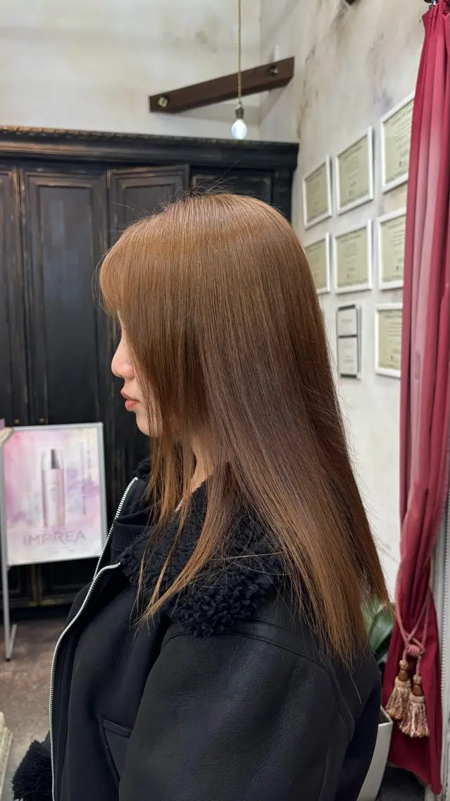 カラー ふたつやゆら🤎ྀི カラー、縮毛矯正のヘアスタイル