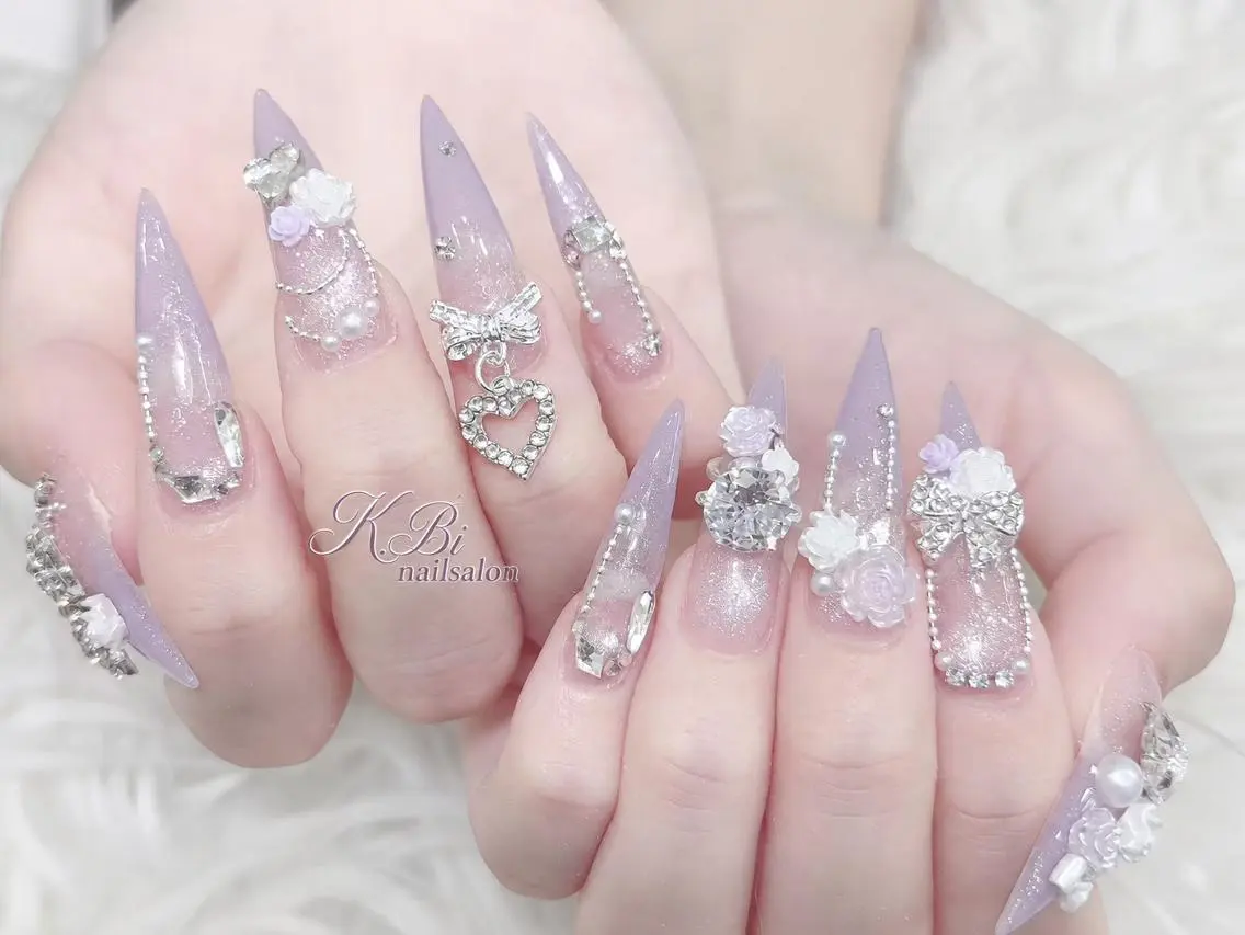 ネイル 成人式 フットネイル ジェルネイル マグネットネイル 大理石ネイル(マーブル) ハンドネイル K.bi_nail ネイル長さ出し専門店のネイルデザイン