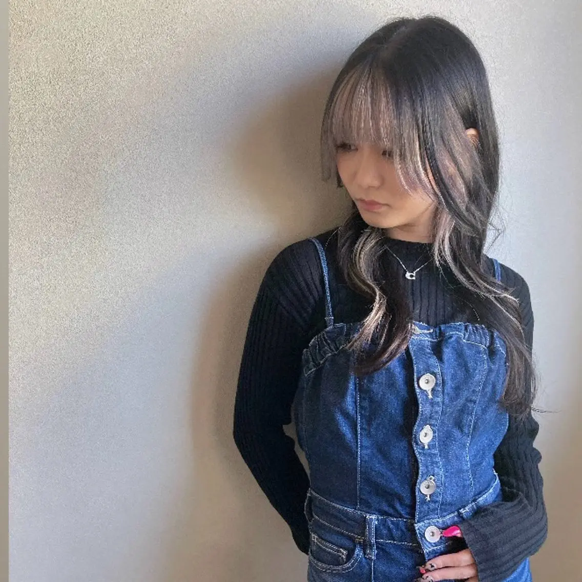 ロング カラー ミストバング フェイスフレーミング ヘアカラー 前田 知輝のヘアスタイル