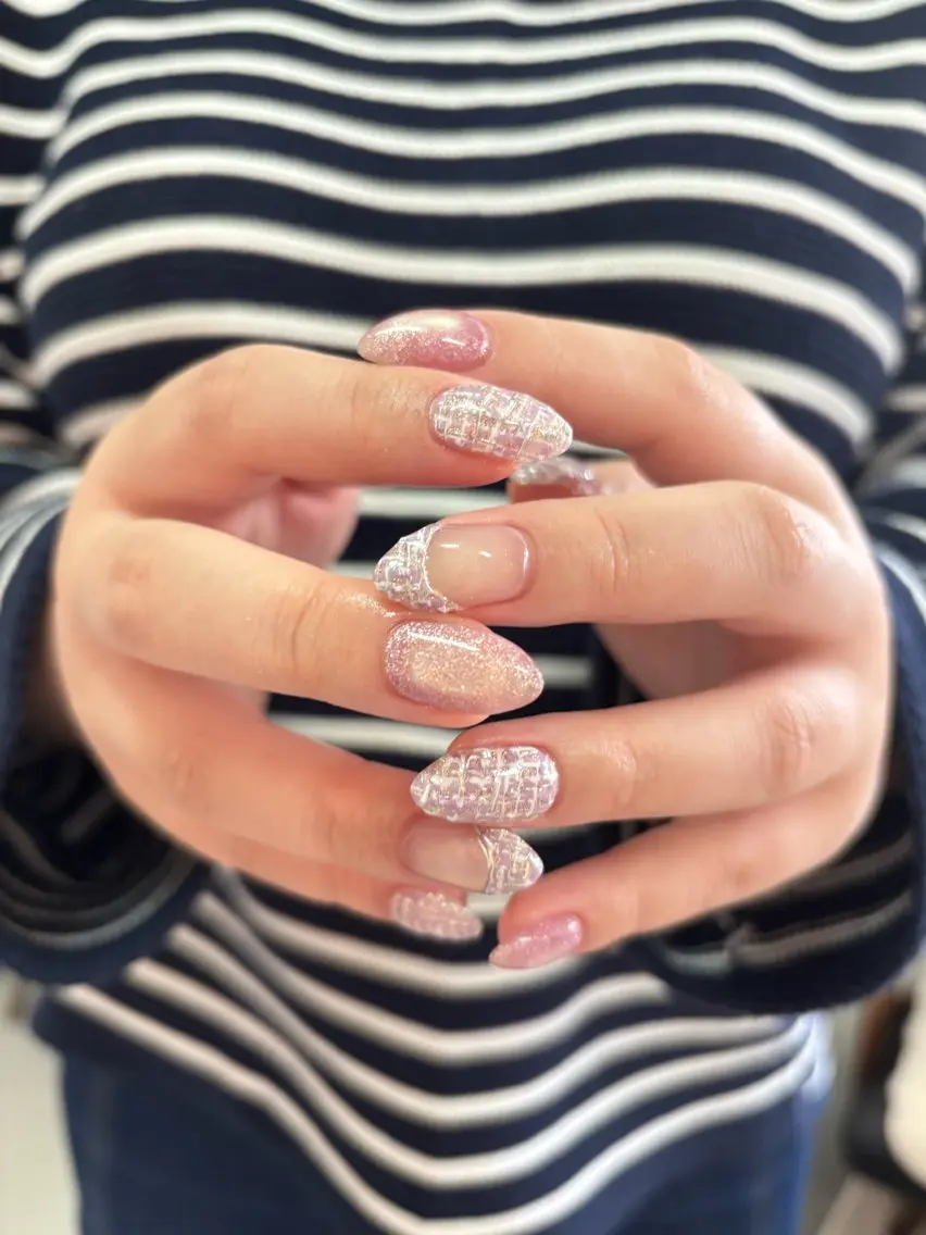 ネイル マグネットネイル ツイードネイル N° nail_ fuyukaのネイルデザイン