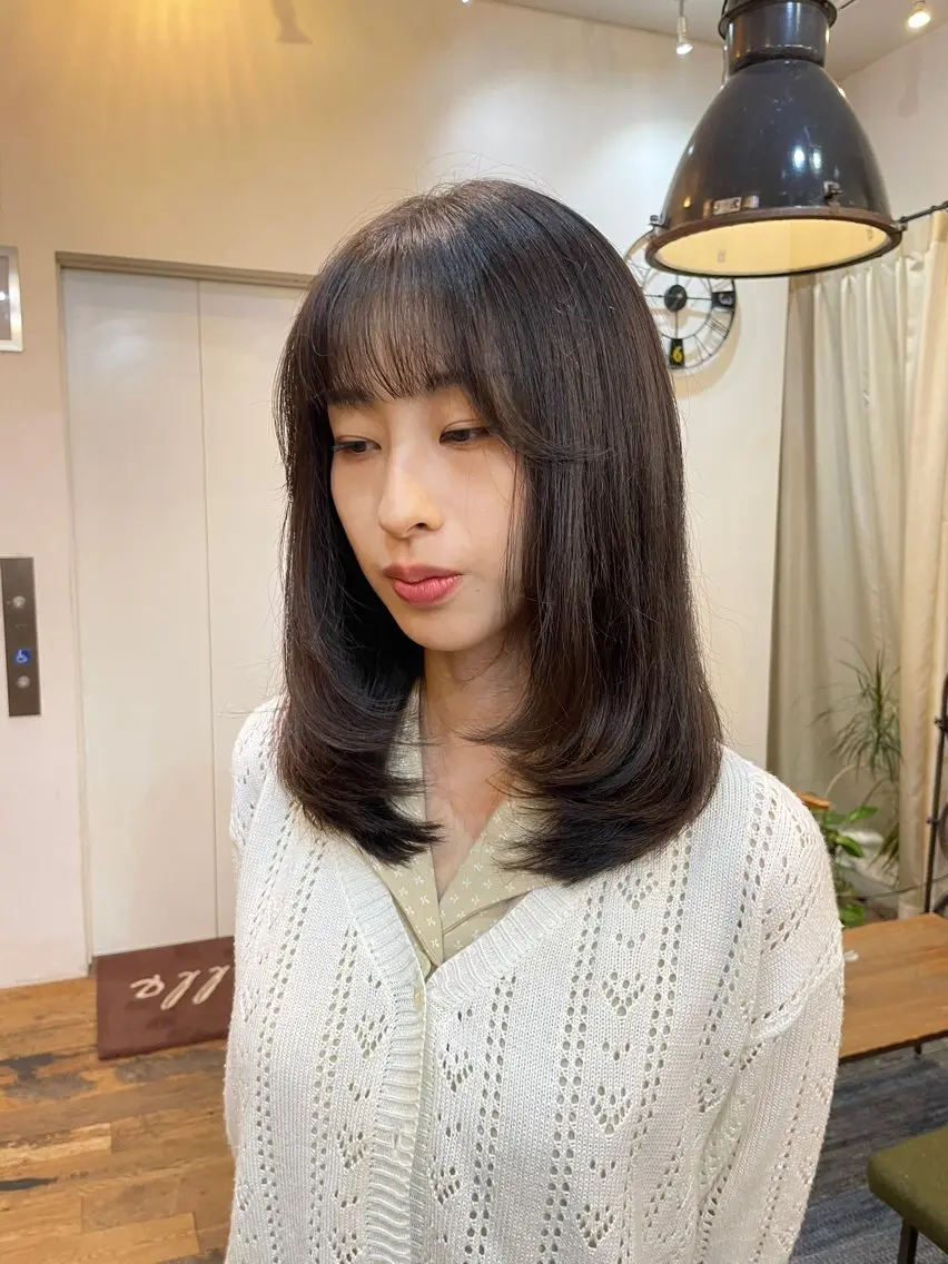 ミディアム レイヤーカット 似合わせカット‪// 鶴我万唯華のヘアスタイル
