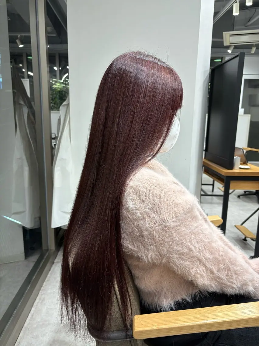 ロング カラー ブラウンカラー ピンクカラー ピンクブラウン ヘアカラー ミツイシ ユウワのヘアスタイル