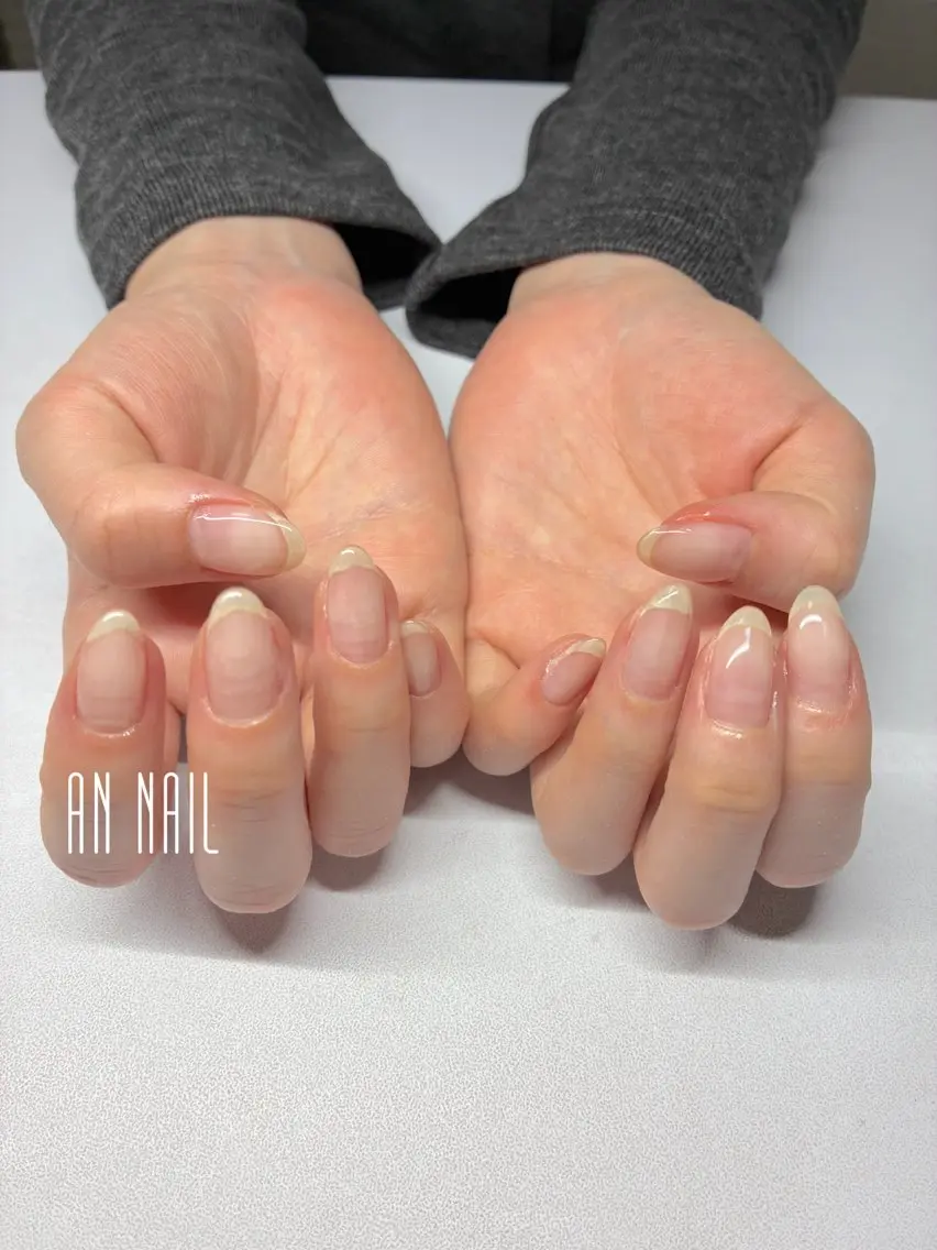 ネイル クリアネイル シンプルネイル ハンドネイル AN Nailのネイルデザイン