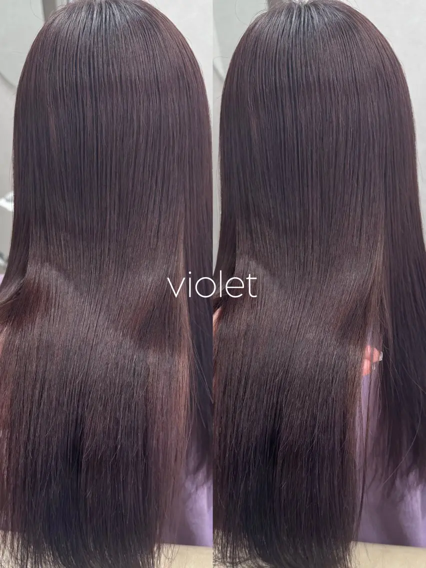 ロング カラー ブリーチ 透明感カラー くせ毛 髪質改善 韓国風ヘア ヘアカラー トリートメント ナガヨ キョウカのヘアスタイル