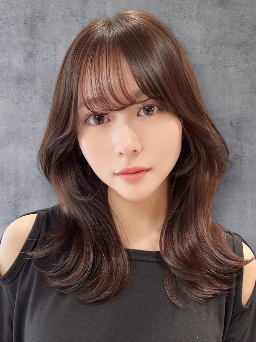 ミディアム カット ヘアカラー トリートメント 田村 聖輝のヘアスタイル