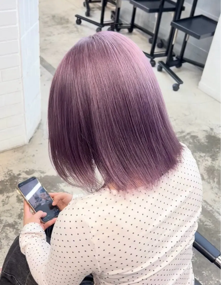 セミロング カラー ヘアアレンジ ヘアカラー 🎀ブリーチ×艶髪 🎀 ♡さや♡のヘアスタイル