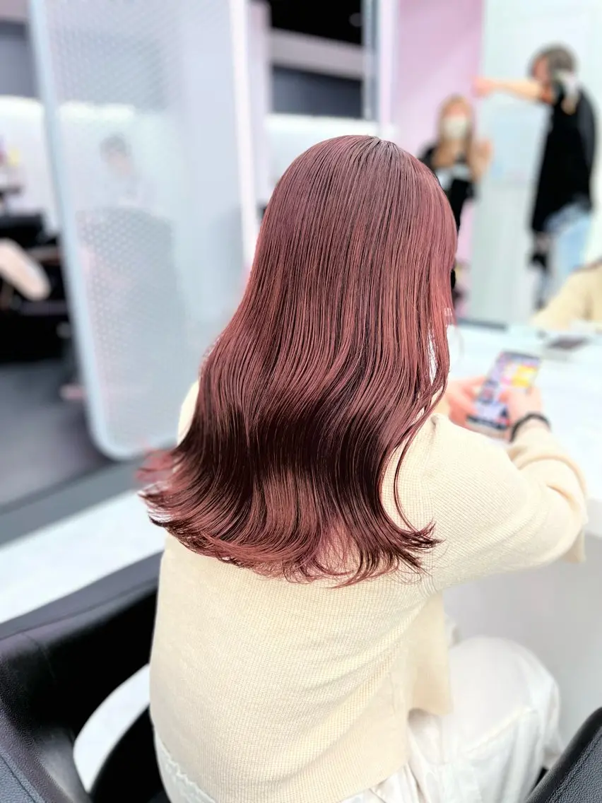 ミディアム カラー 💖似合わせカラー レイヤー💖縮毛矯正のヘアスタイル
