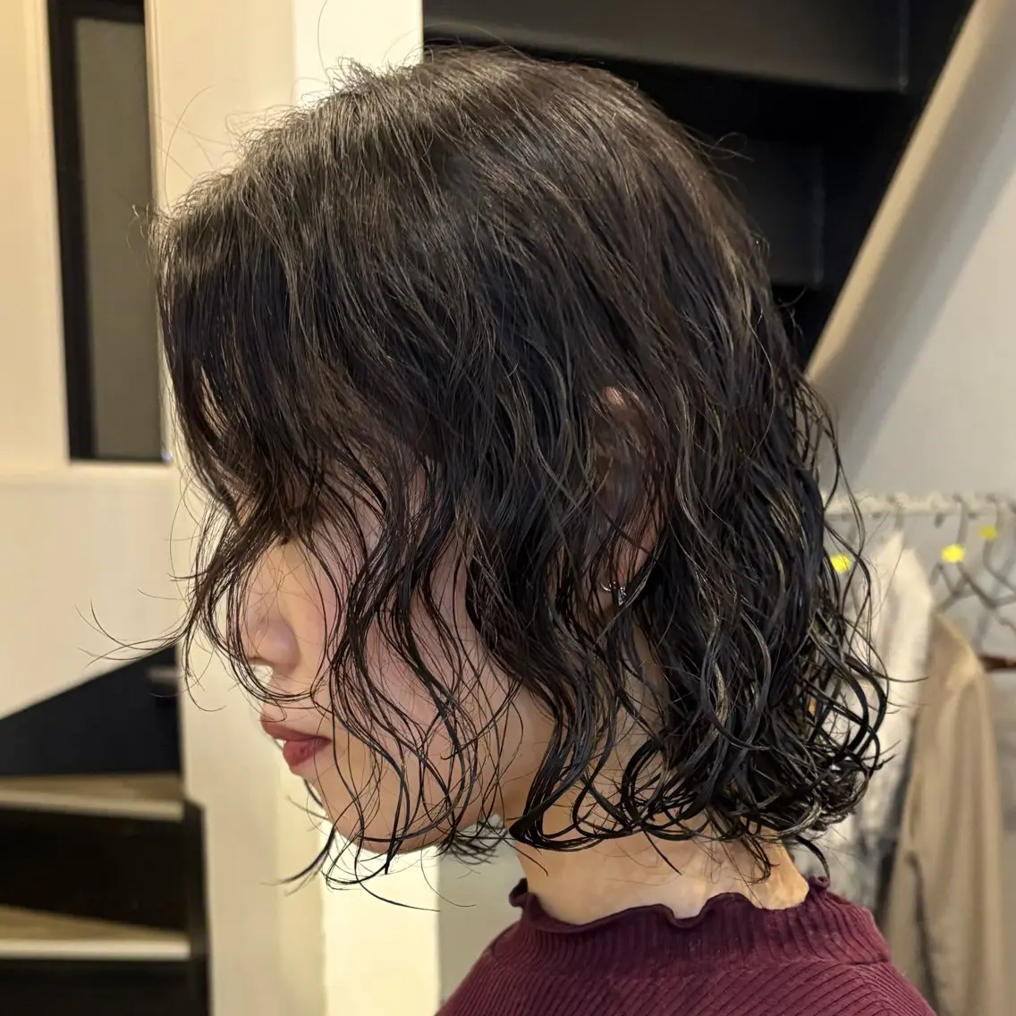 ミディアム ミディアムパーマ ボブ カット パーマ トリートメント ハイトーン指名No. 1/レイヤー/みさきのヘアスタイル