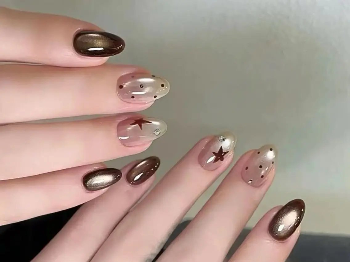 ネイル ハンドネイル H3 Nail Tsuki🦋💙のネイルデザイン