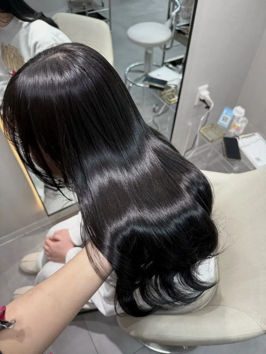 【🖤暗髪カラーしたい方🖤】ワンカラー+4stepトリートメント付💍✨️ブルーブラック/ダークグレージュ..の写真