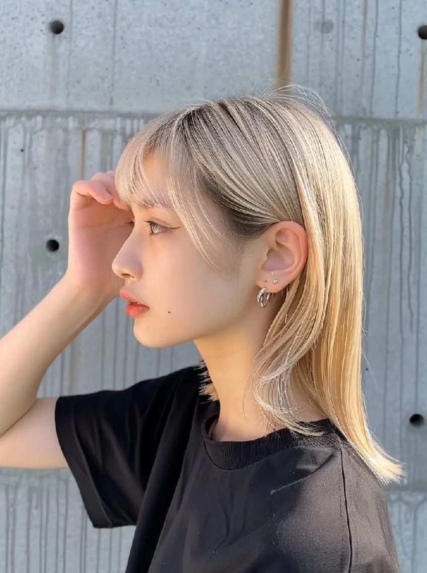 カラー ブリーチ ダブルカラー ハイライトカラー インナーカラー ボブ ヘアカラー Luisハイライト　 喜連瓜破、髪質改善のヘアスタイル