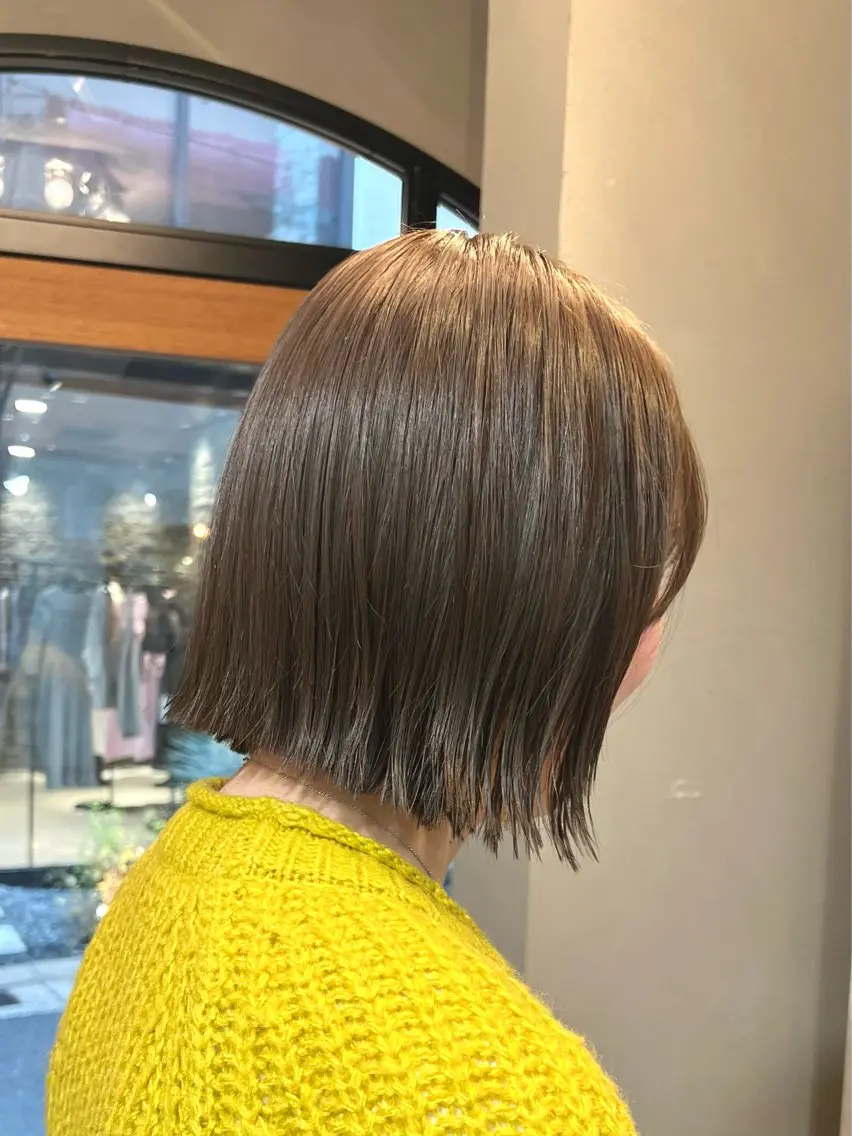 ショート カラー 切りっぱなしボブ ボブ 神戸ボブ✂️ ioe三宮/田 伸佳のヘアスタイル