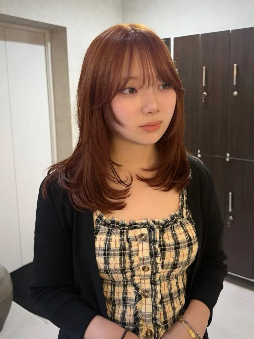 ミディアム カラー ブリーチ ダブルカラー ブリーチなしカラー ヘアカラー |原宿|ハイトーン| 揺のヘアスタイル