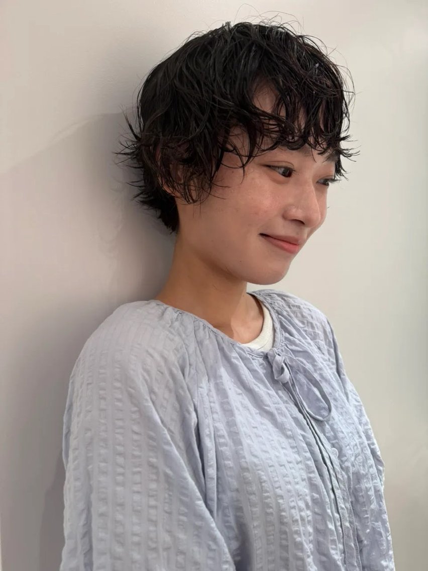 ショート パーマ くせ毛 松井 拓未のヘアスタイル