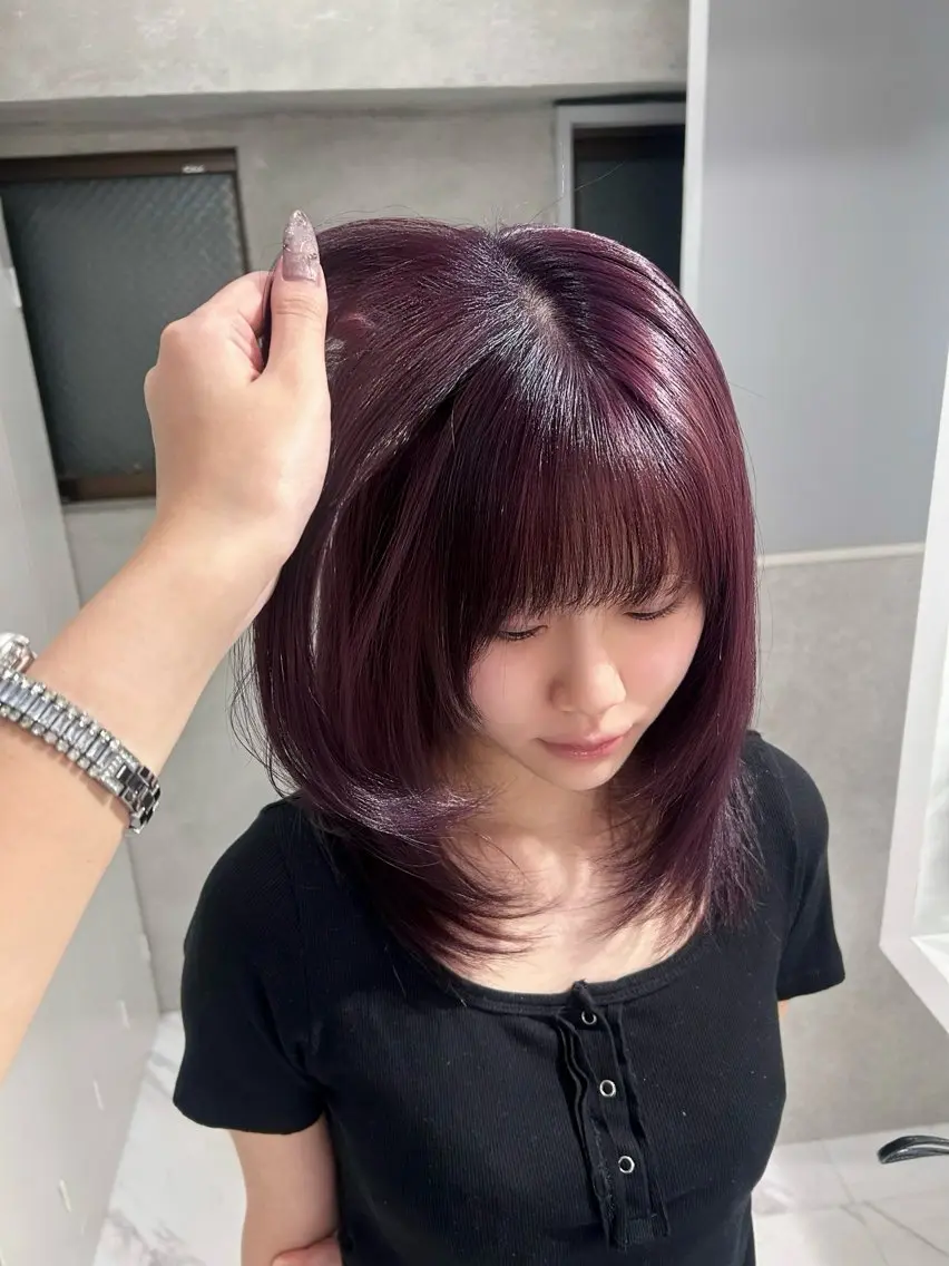 カラー ヘアカラー Akari🧬レイヤ ー/ハイトーン/天神のヘアスタイル