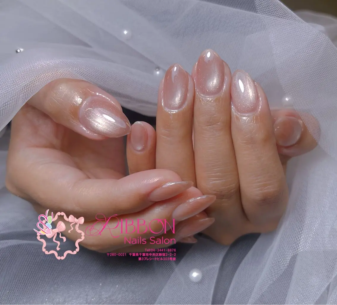 ネイル フットネイル フレンチネイル ジェルネイル マグネットネイル 持ち込み ハンドネイル Ribbonnail salonのネイルデザイン