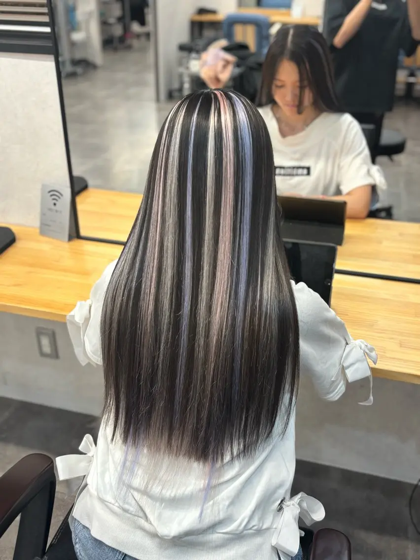 ロング ハイライト レイヤーカット エクステ エクステ/ハイトーン /ミサキのヘアスタイル