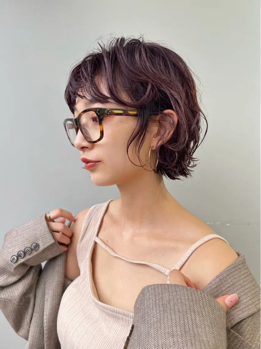 カラー RIN パーマ/暖色カラーのヘアスタイル
