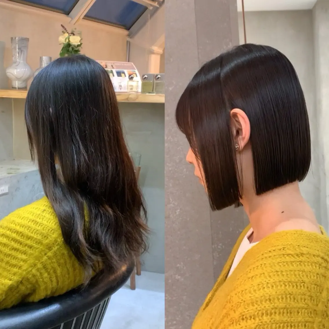 ショート ボブ 縮毛矯正 盛れる顔まわりカット 髪質改善/渋谷/れんのヘアスタイル