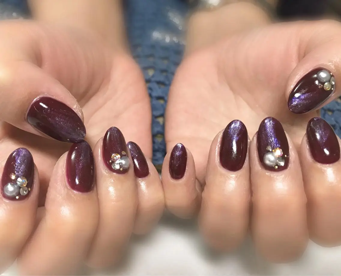 ネイル ボルドー フットネイル シンプルネイル 春ネイル 夏ネイル nail fufla ♡yamane♡のネイルデザイン