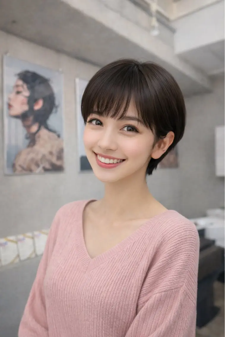 ショート カット ヘアカラー ヘアセット 透明感カラー✨️山内 七鐘のヘアスタイル