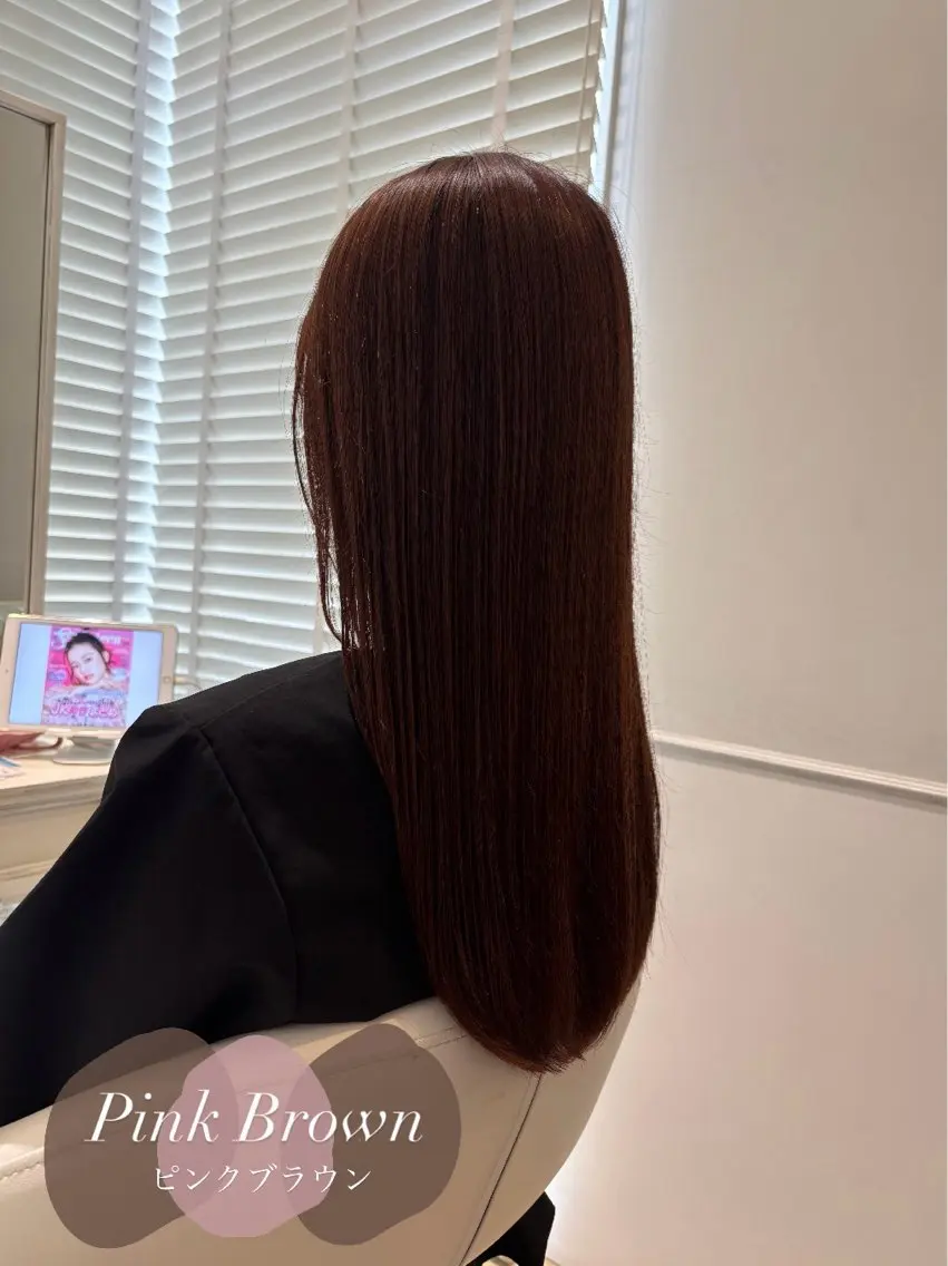 ロング カラー ブラウンカラー ピンクカラー ピンクブラウン カット ヘアカラー きづな 🌷のヘアスタイル