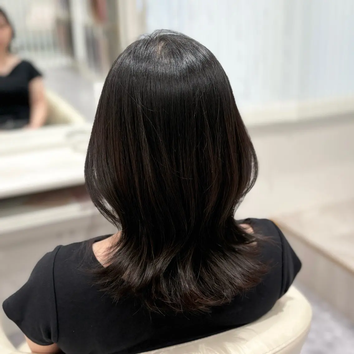 ミディアム くびれヘア レイヤーカット カット navi/レイヤー ハッシュカット/愛華のヘアスタイル