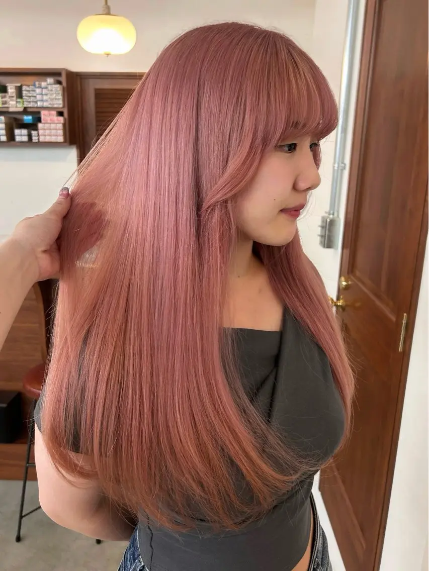 ロング カラー ベージュカラー ピンクカラー ピンクベージュ ヘアカラー 大阪梅田/ イマムラミヅキのヘアスタイル