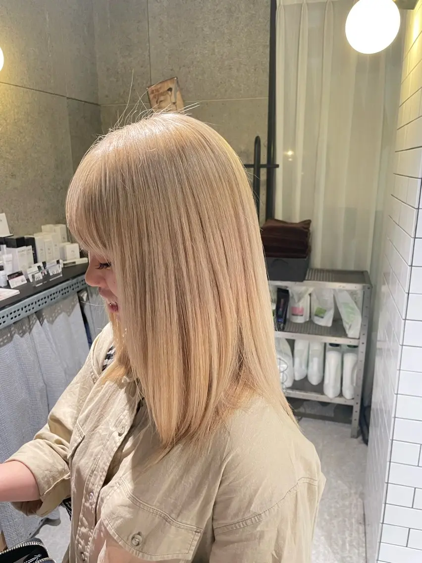 ロング 髪質改善 トリートメント カット ヘアカラー 岡山駅/髪質改善 透明感カラー🐼のヘアスタイル
