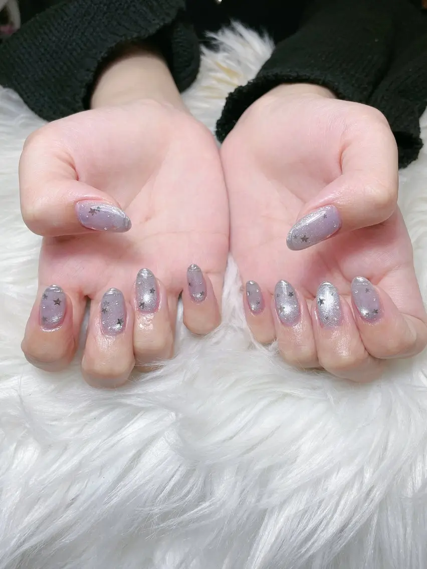ネイル 長さ出し フレンチネイル グラデーション 韓国ネイル マグネットネイル ハンドネイル VB HEAVEN nailのネイルデザイン