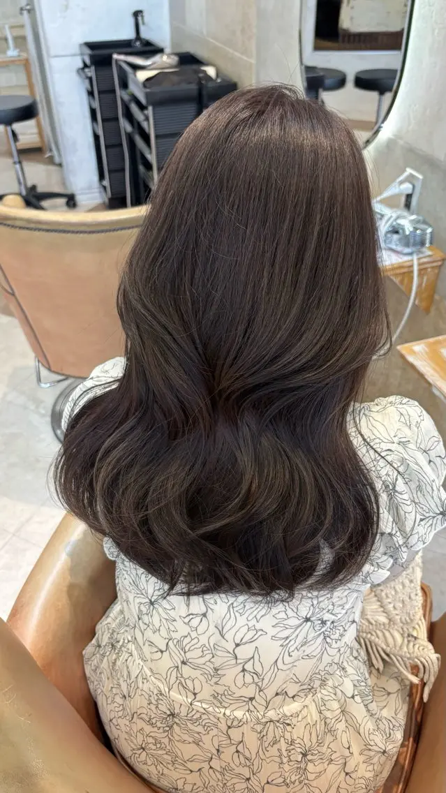 セミロング カット ヘアカラー sakura/韓国 /透明感カラーのヘアスタイル