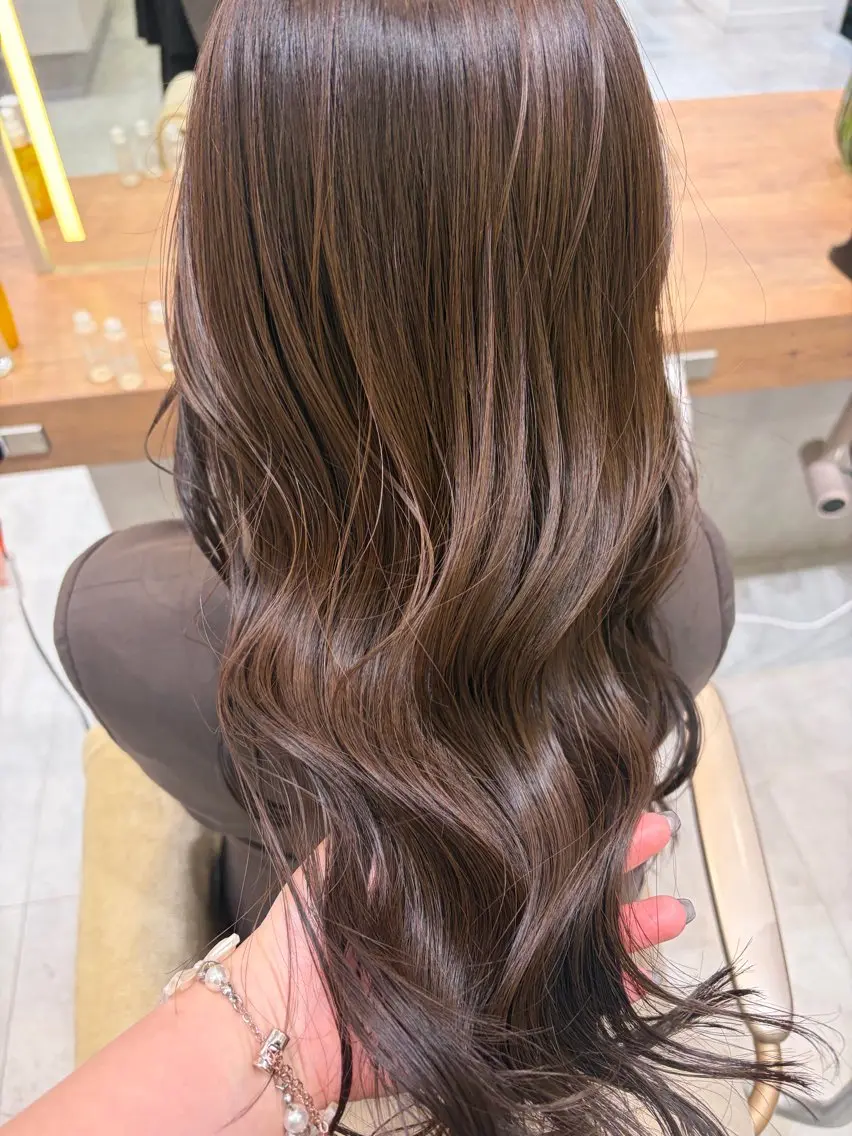 ロング チョコレートブラウン 髪質改善 カット ヘアカラー トリートメント ヘッドスパ 【透明感カラー🩶】 津田和希のヘアスタイル