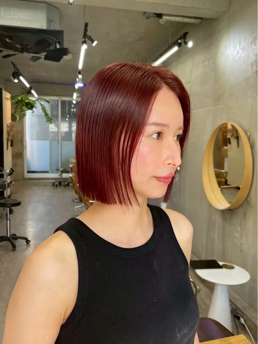 ショート カラー カット ヘアカラー トリートメント 南堀江レイヤーカット MIKU🍒のヘアスタイル