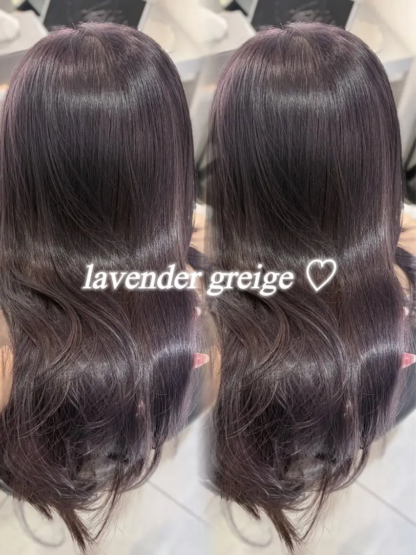 ロング カラー グレージュ ラベンダーカラー ラベンダーグレージュ ラベンダーグレー カット ヘアカラー トリートメント 韓国レイヤー×モテ髪 /MITSUKI🤍のヘアスタイル