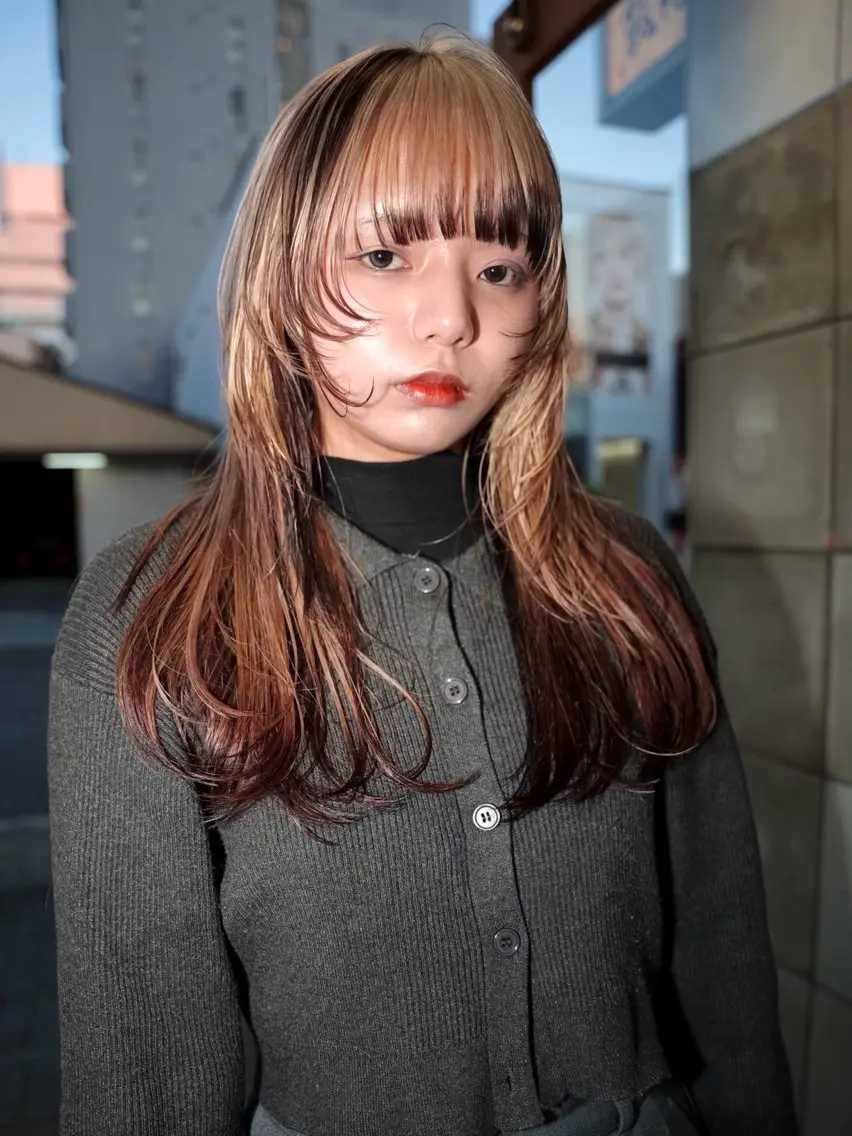 ミディアム カラー デザインカラー カット ヘアカラー トリートメント Kaito🐶 /デザイン/レイヤーのヘアスタイル