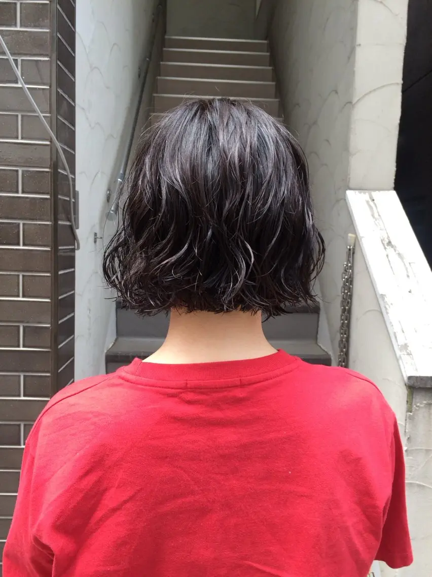 ミディアム パーマ ミディアムパーマ ボブ 杏華 レイヤー/ショートのヘアスタイル
