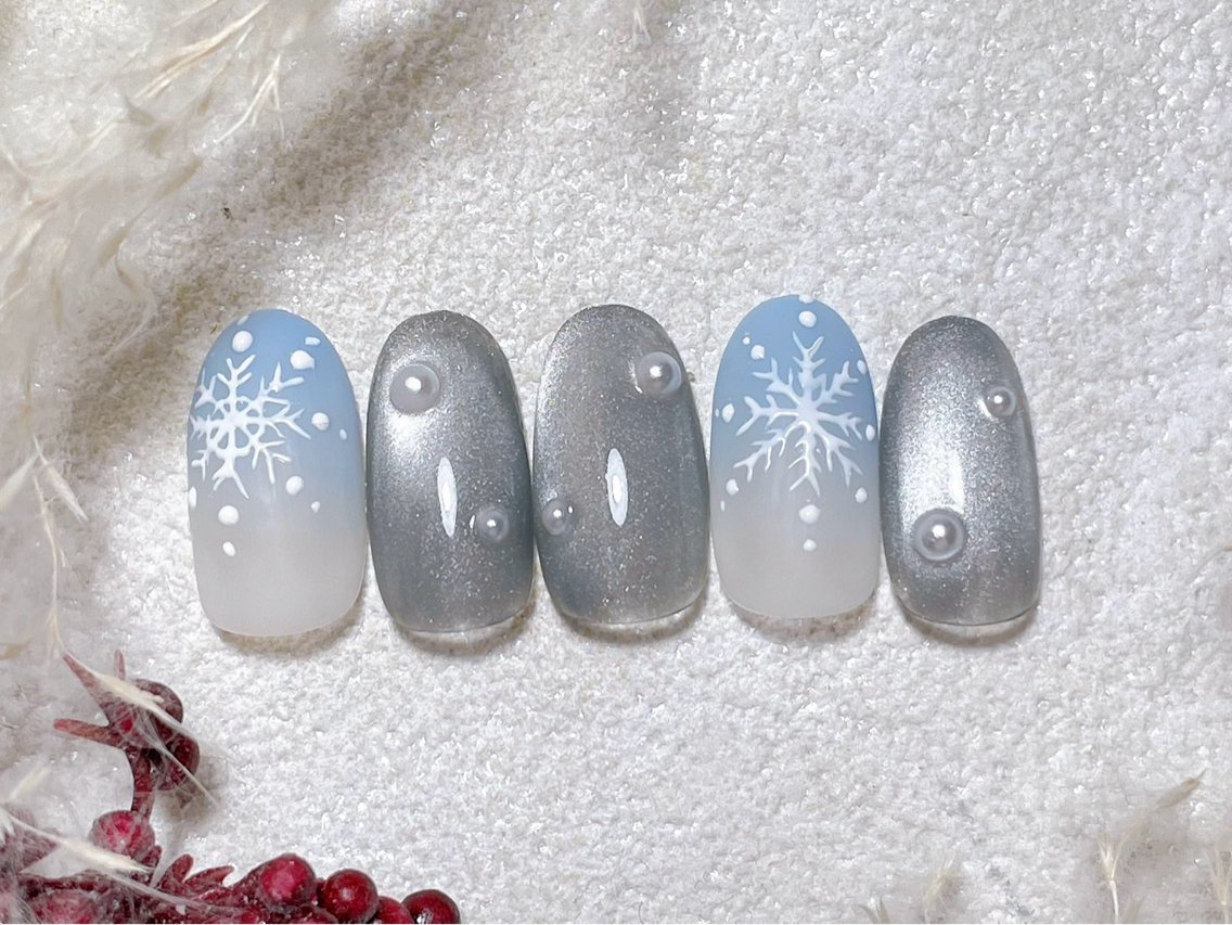 ネイル アニマル柄 オーロラネイル フットネイル フレンチネイル ジェルネイル ハンドネイル kiki nail たまプラーザのネイルデザイン