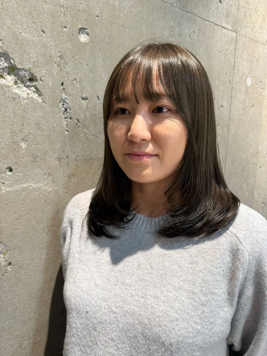セミロング 顔周りカット レイヤーカット ローレイヤー 松井美樹/似合わせ ガーリー・韓国のヘアスタイル