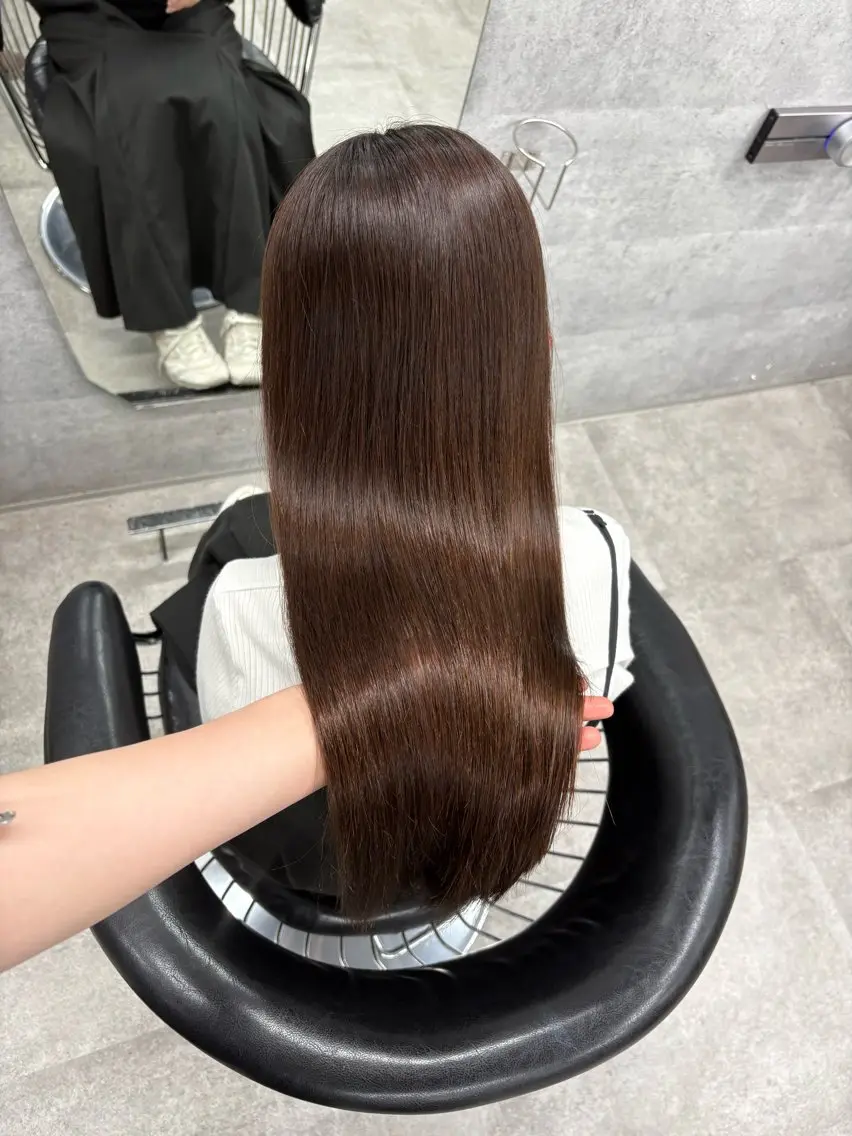 ロング カット ヘアカラー 縮毛矯正 トリートメント 髪質改善ストレート/ 透明感カラー🥣🤍のヘアスタイル