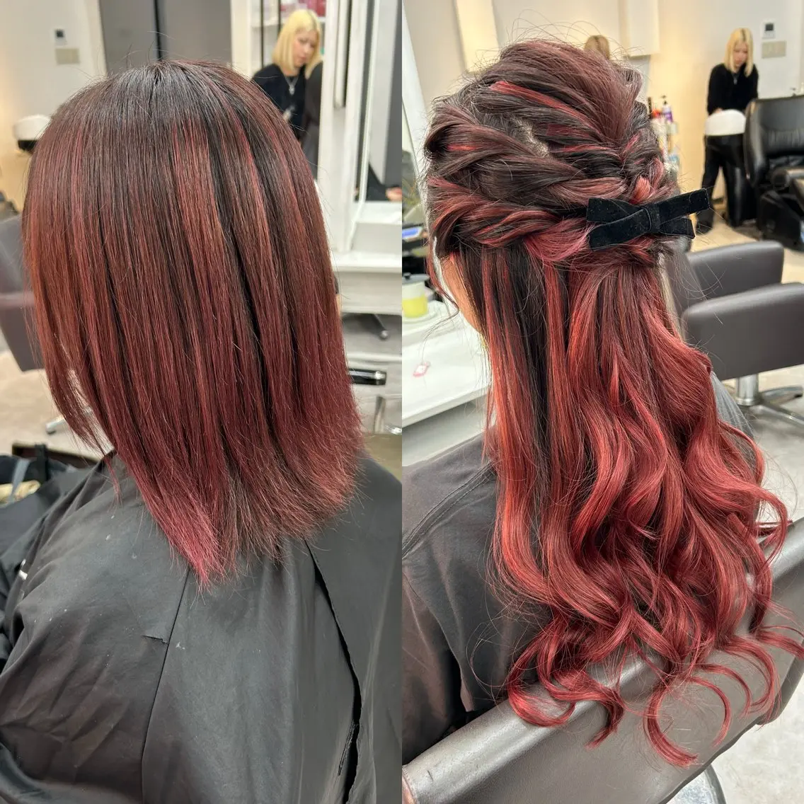 ロング カラー ヘアアレンジ ハーフアップ シールエクステ ボブ エクステ ロング カット エクステ レイヤー/エクステ alpha下妻のヘアスタイル