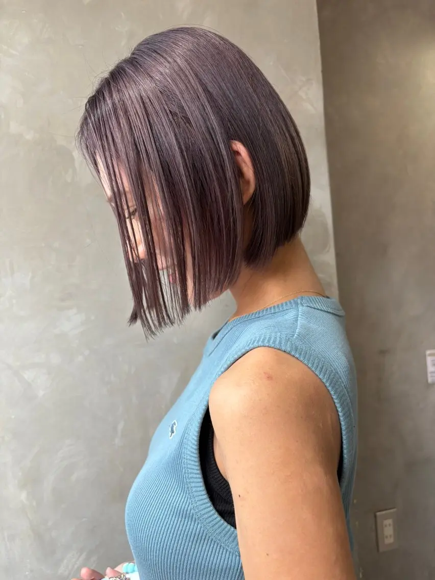 ミディアム カラー カット ヘアカラー トリートメント ツキノキ ミナのヘアスタイル