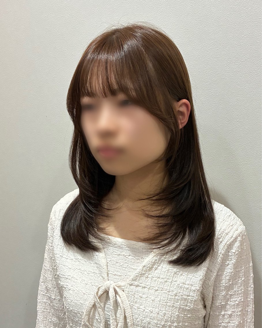 セミロング カット ヘアカラー 柴田真衣 /ナチュラル/半個室のヘアスタイル