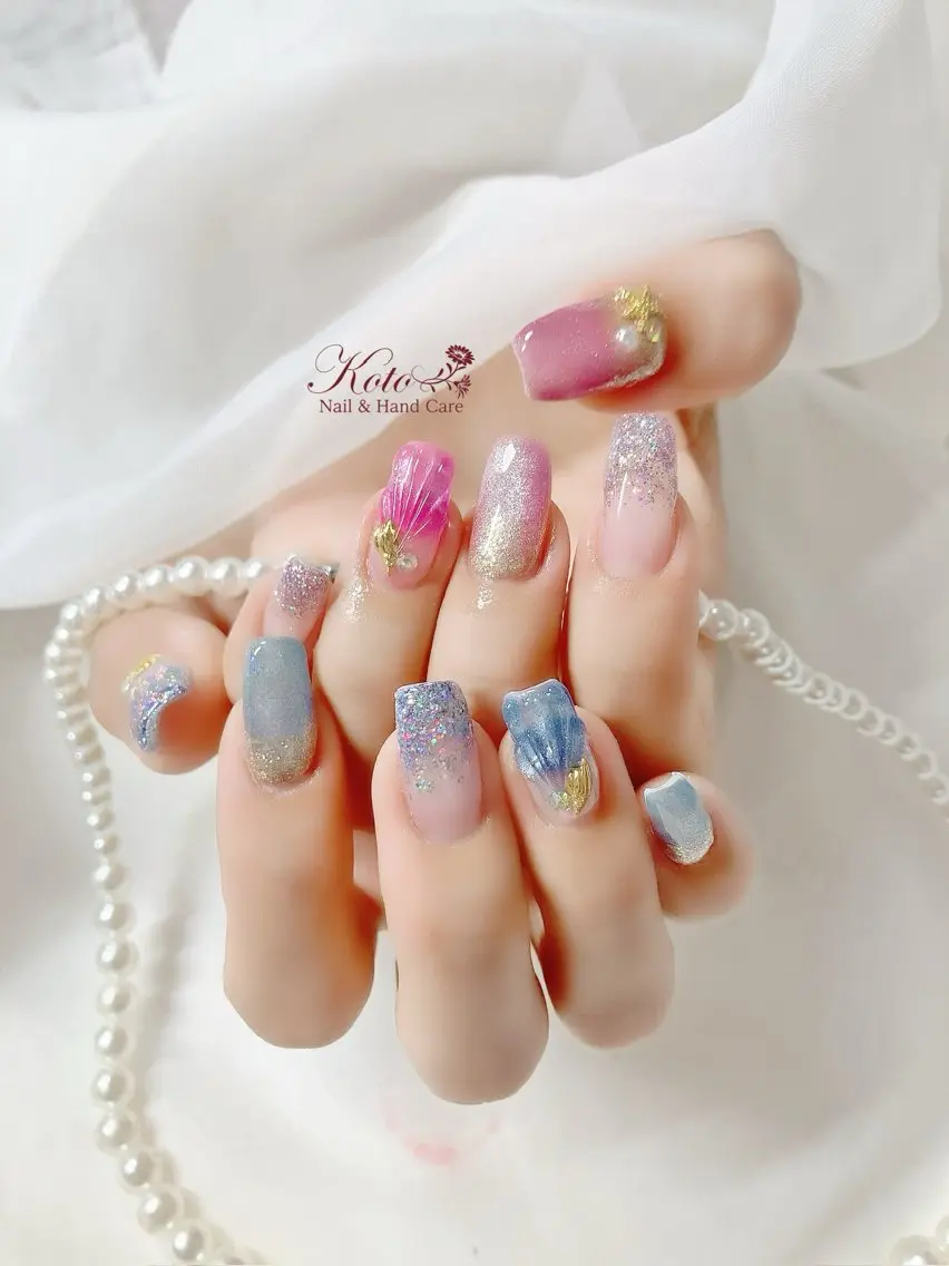 ネイル 長さ出し ジェルネイル 持ち込み ニュアンスネイル 赤色 ハンドネイル Nail Salon KOTOのネイルデザイン