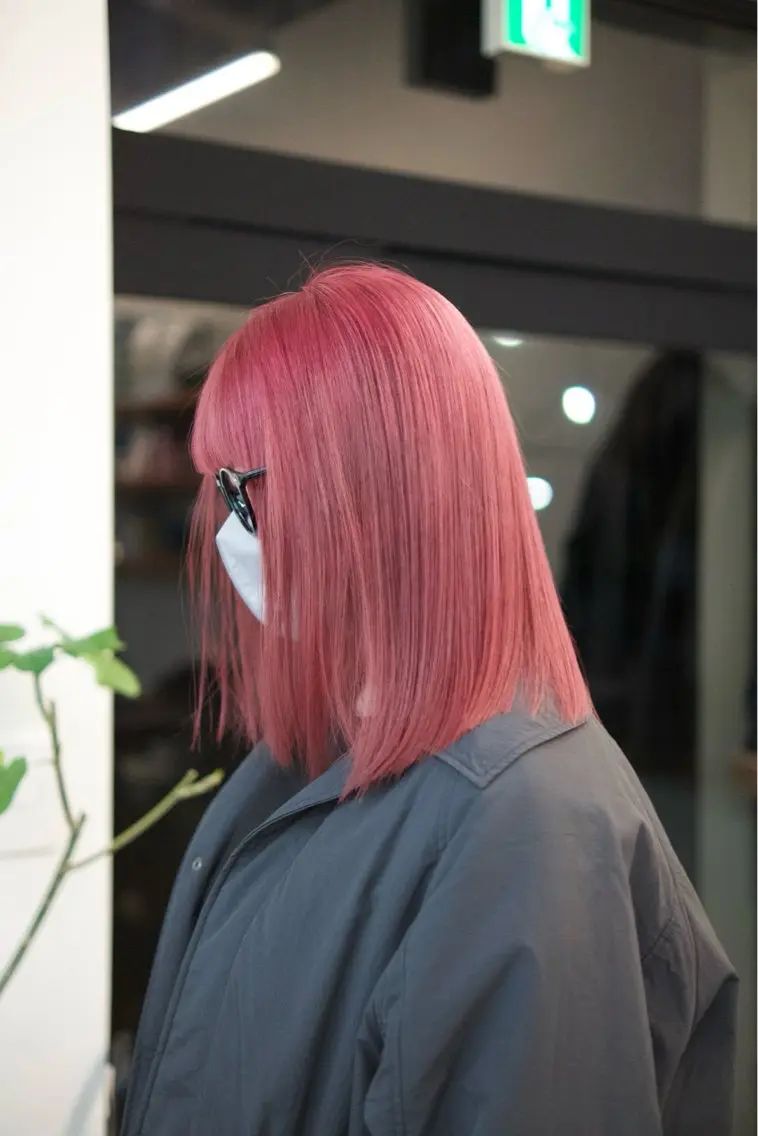 ミディアム カット ヘアカラー トリートメント ハッシュカット /レイヤー/大阪中津のヘアスタイル