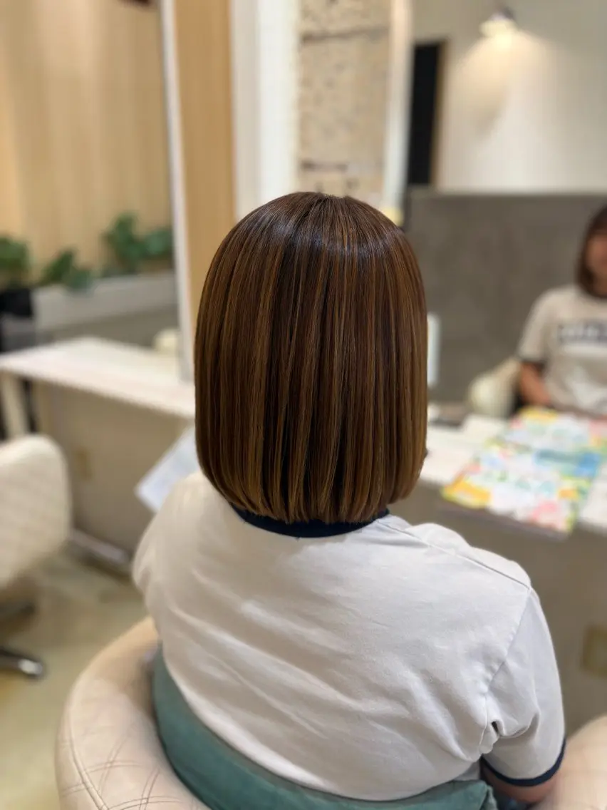 ミディアム 縮毛矯正 トリートメント 橋野 凜のヘアスタイル